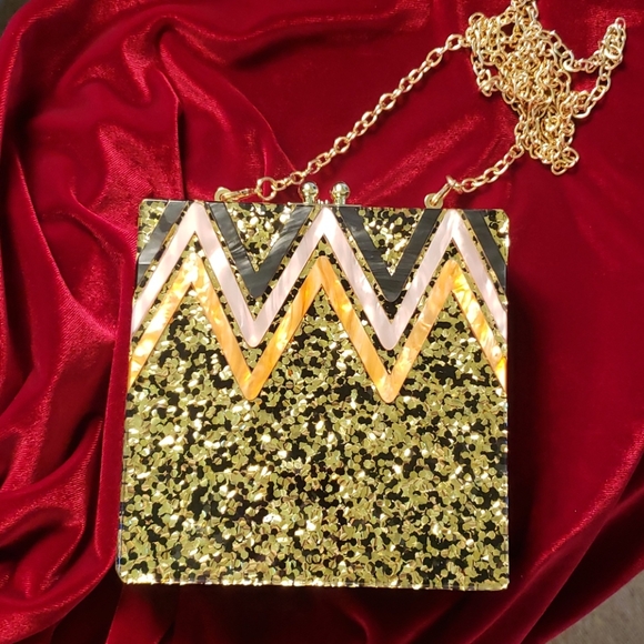 Handbags - Glitter and Gold Acrylic Purse